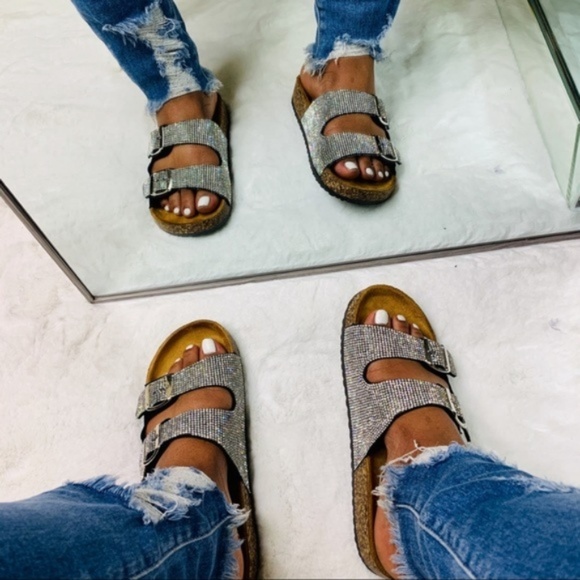 Shoes - Comfy Double Buckle Embellished Sandals in Black